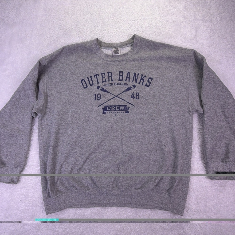VTG‎ Heavy Blend Crew Neck Sweatshirt Outer Banks, NC 1948 Gray Unisex XL